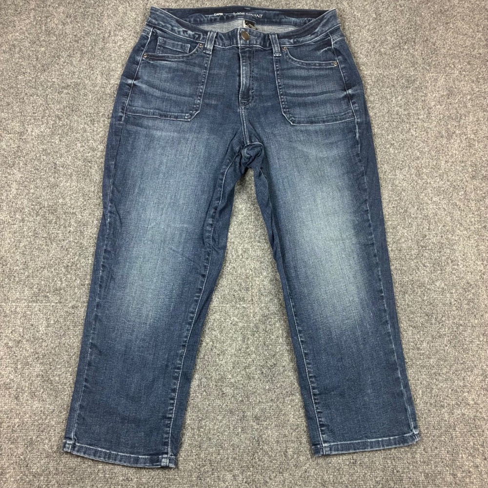 Lane Bryant Capri Jeans Womens Size 14 Medium Wash Stretch Denim Cropped Pants